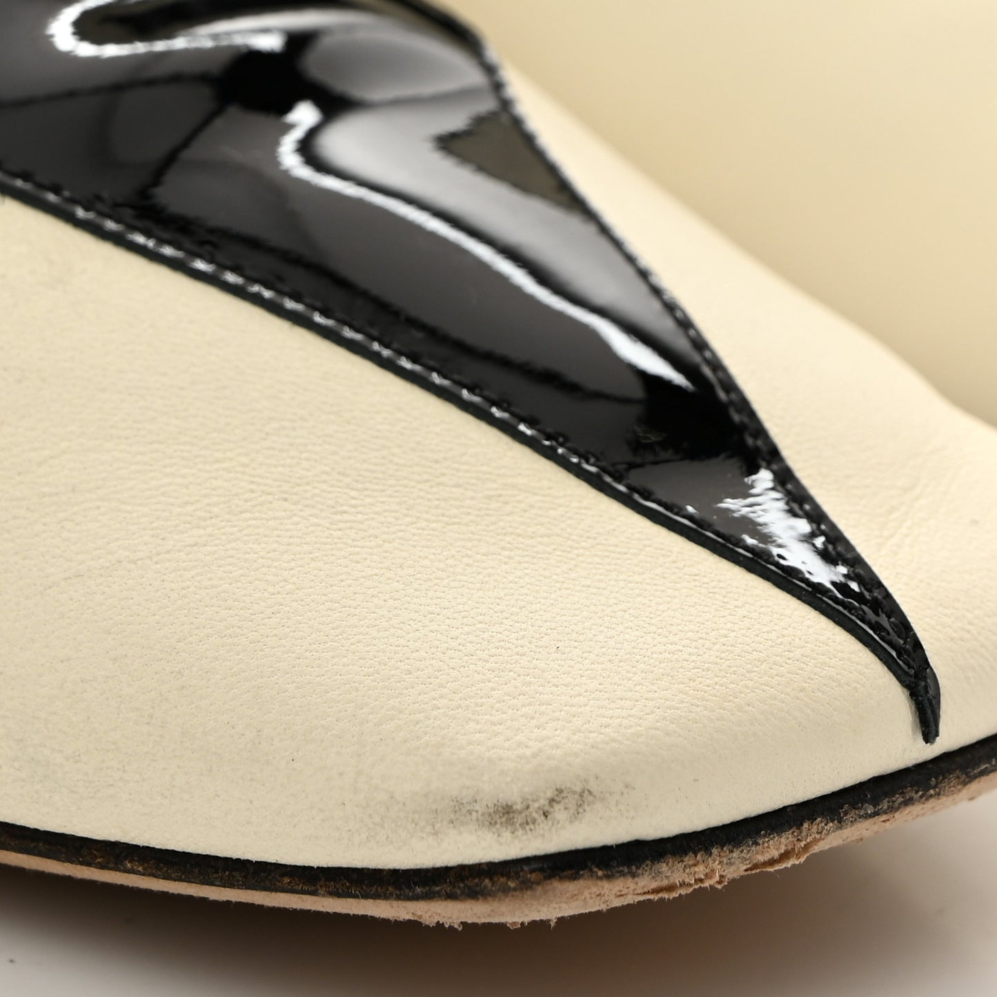 Lambskin Patent Ankle Boots 41 Beige Black