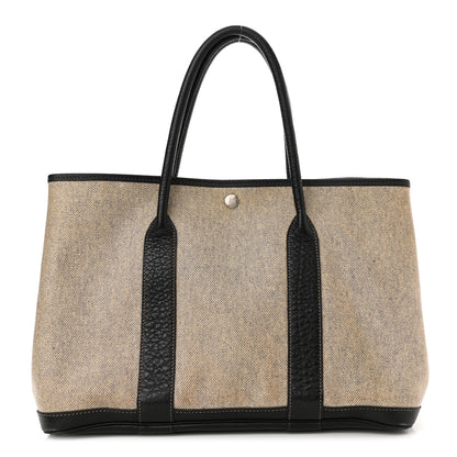 Hermes Twill H Negonda Garden Party 36 MM Tote Ecru Black 1 of 9
