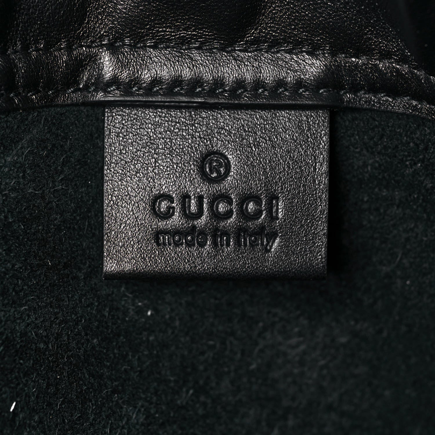 Gucci Calfskin Logo Drawstring Backpack Black 11 of 13