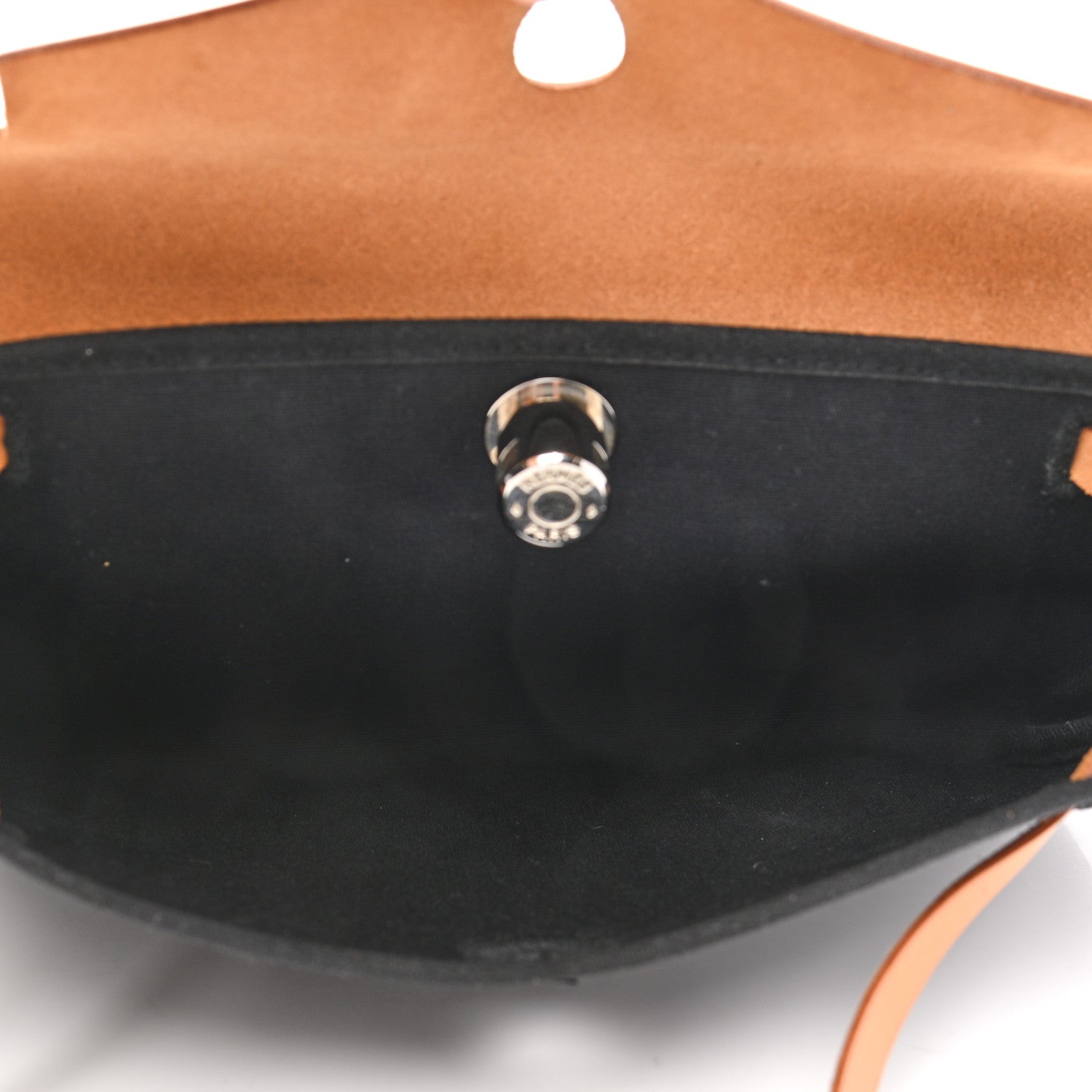 Hermes Toile Vache Calfskin Herbag Clutch Natural Black 6 of 25