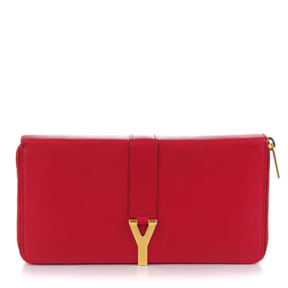 Saint Laurent Calfskin Classic Y Ligne Zip Around Wallet Red 1 of 7
