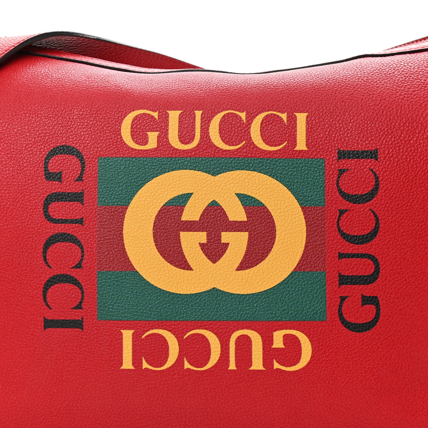 Grained Calfskin Logo Half Moon Hobo Red
