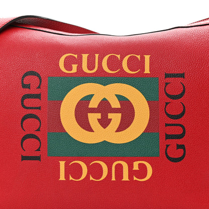 Gucci Grained Calfskin Logo Half Moon Hobo Red 8 of 11