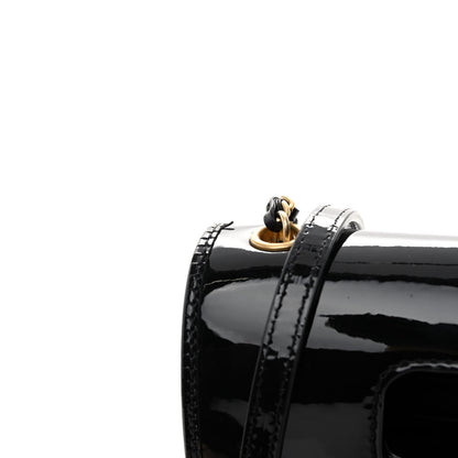 Chanel Patent Quilted Mini Graphic Catch Flap Black 13 of 14