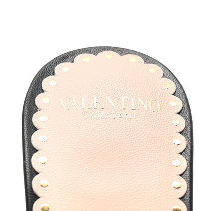 Valentino Garavani Calfskin Patent Bepointy Slide Sandals 36 Black Light Ivory 8 of 9