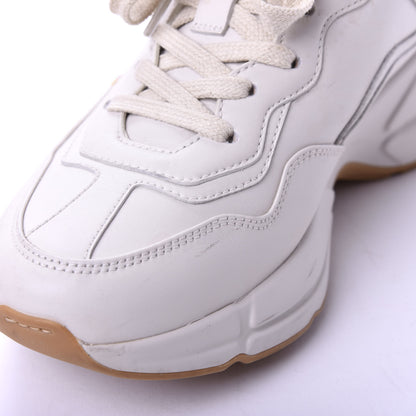 Gucci Calfskin Interlocking G Heart Rhyton Sneakers 35 Mystic White 13 of 14