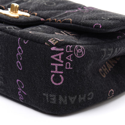 Chanel Denim Quilted Denim Mood Mini Rectangular Flap Black Multicolor 12 of 13