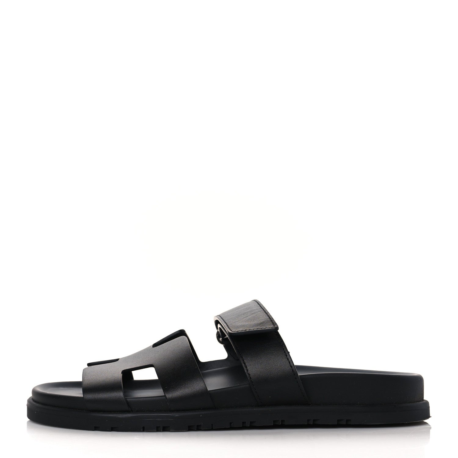 Hermes Calfskin Womens Chypre Sandals 39 Black 1 of 10