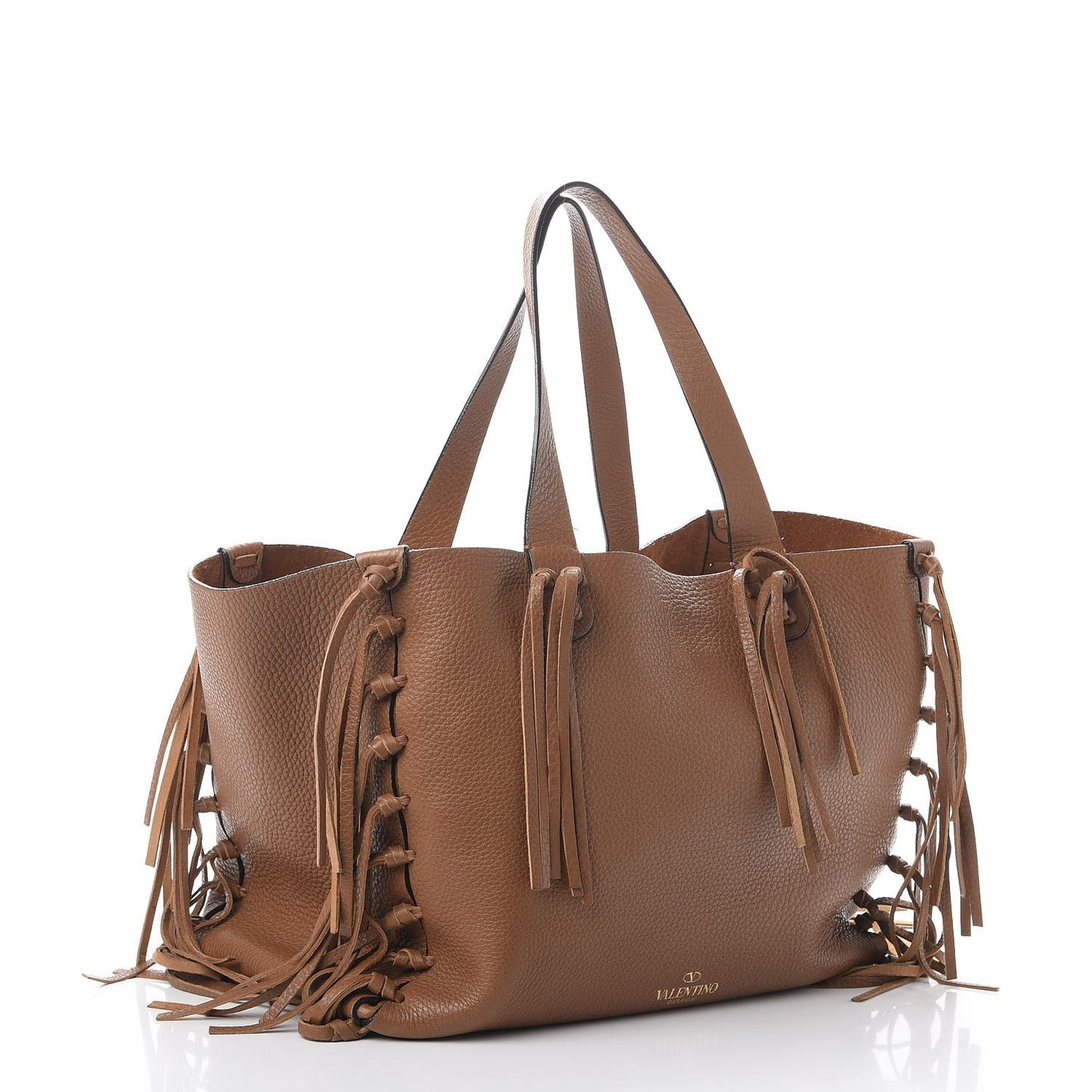 Grained Calfskin C-Rockee Fringe Tote Light Cuir