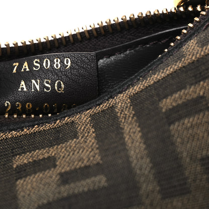 Fendi Fabric Jacquard FF 1974 Nano Fendigraphy Hobo Charm Tobacco Moro 7 of 10