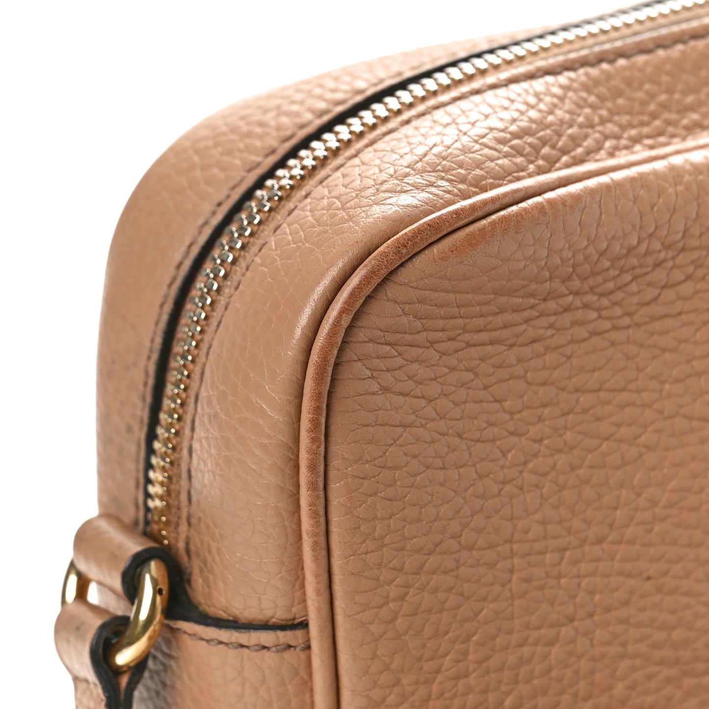 Pebbled Calfskin Small Soho Disco Bag Camelia
