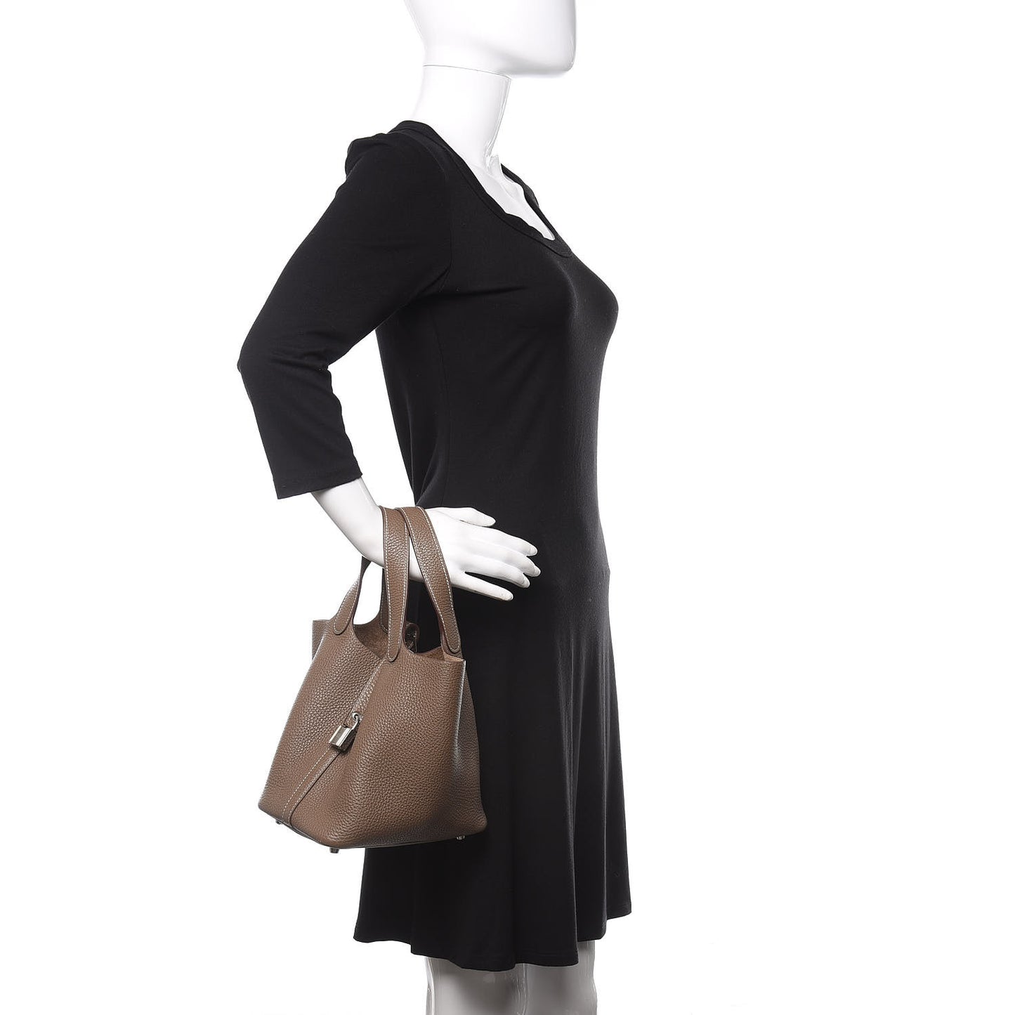 Taurillon Clemence Picotin Lock 18 PM Etoupe