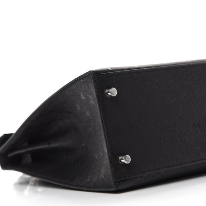 Hermes Ostrich Kelly Sellier 28 Black 6 of 11