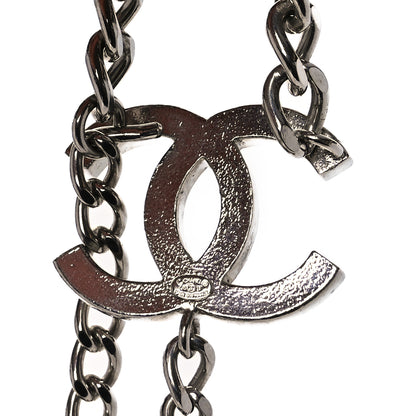 Chanel Enamel CC Chain Logo Belt Silver White 4 of 4