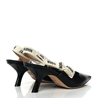 Christian Dior Lambskin Ribbon J'Adior Slingback 65mm Pumps 37 Black 4 of 8