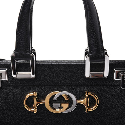 Gucci Grainy Calfskin Small Zumi Top Handle Bag Black 12 of 16