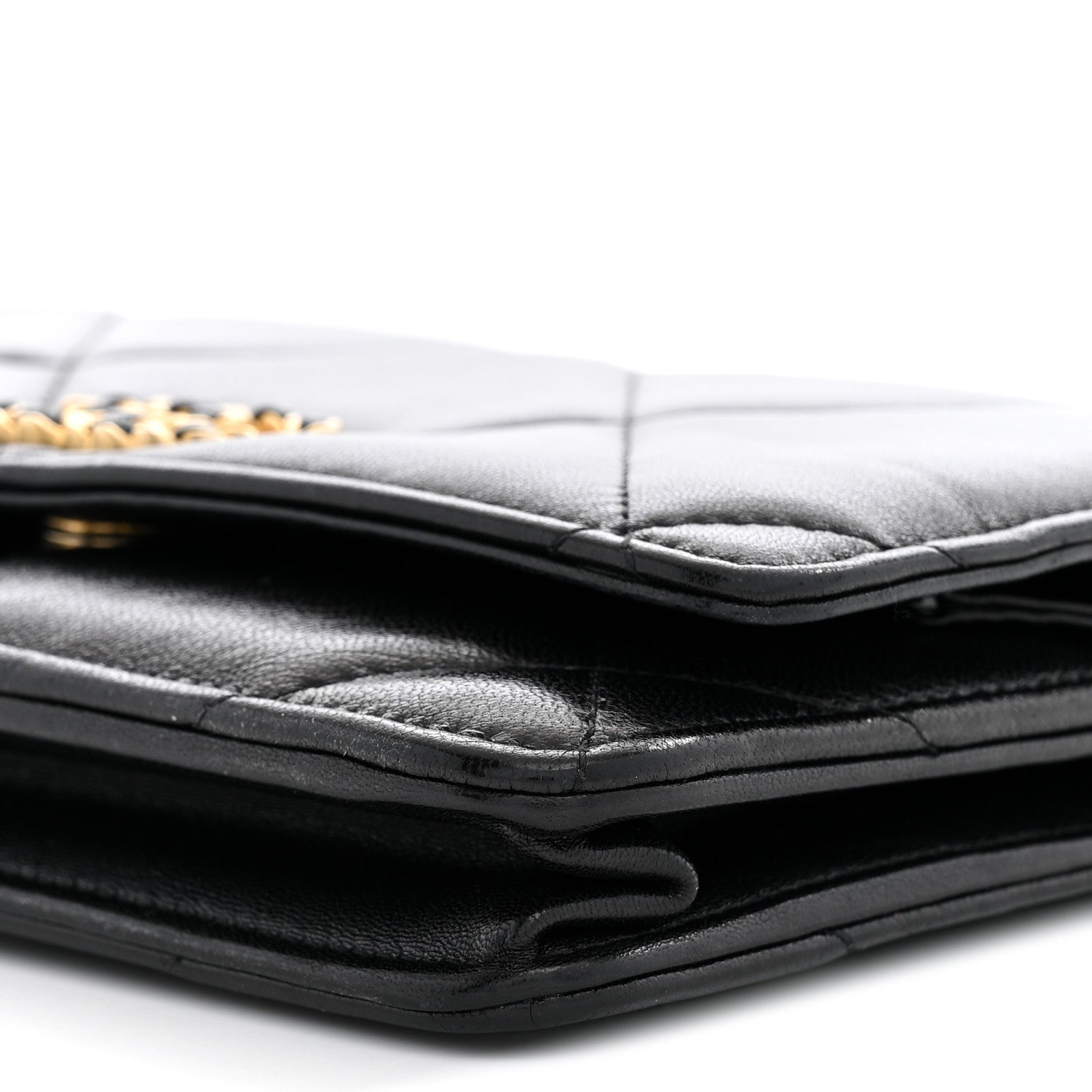 Chanel Lambskin Quilted Chanel 19 Wallet On Chain WOC Black 10 of 12