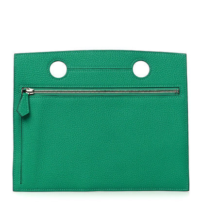 Hermes Togo Verso Backpocket Pouch 30 Menthe Indigo 1 of 7