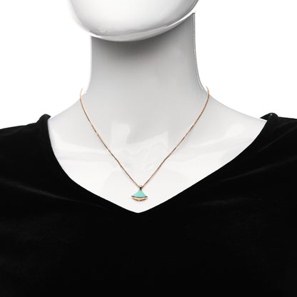 Bulgari 18K Rose Gold Diamond Turquoise Divas' Dream Pendant Necklace 2 of 7