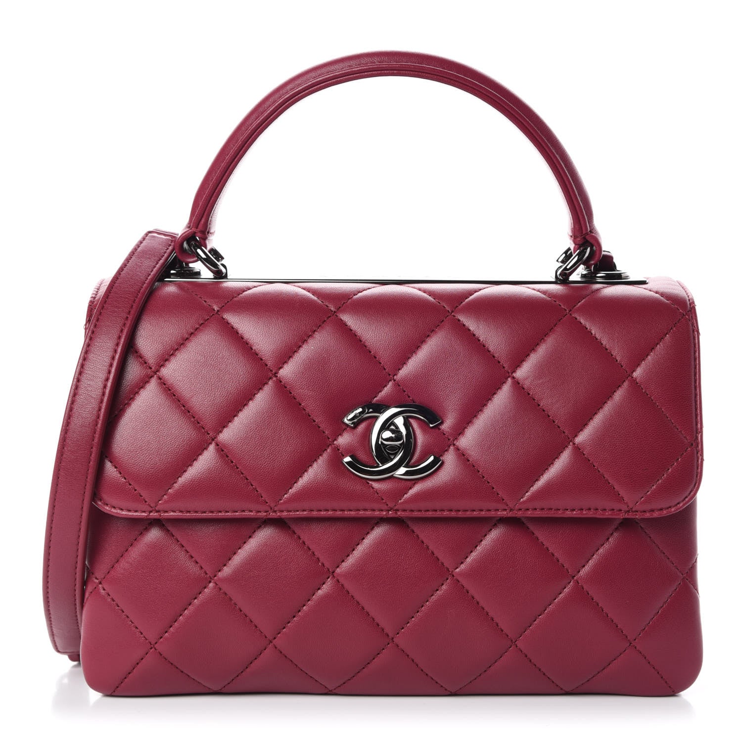 Chanel Lambskin Quilted Small Trendy CC Dual Handle Bag Dark Pink 1 of 9