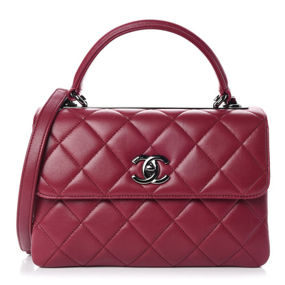 Chanel Lambskin Quilted Small Trendy CC Dual Handle Bag Dark Pink 1 of 9