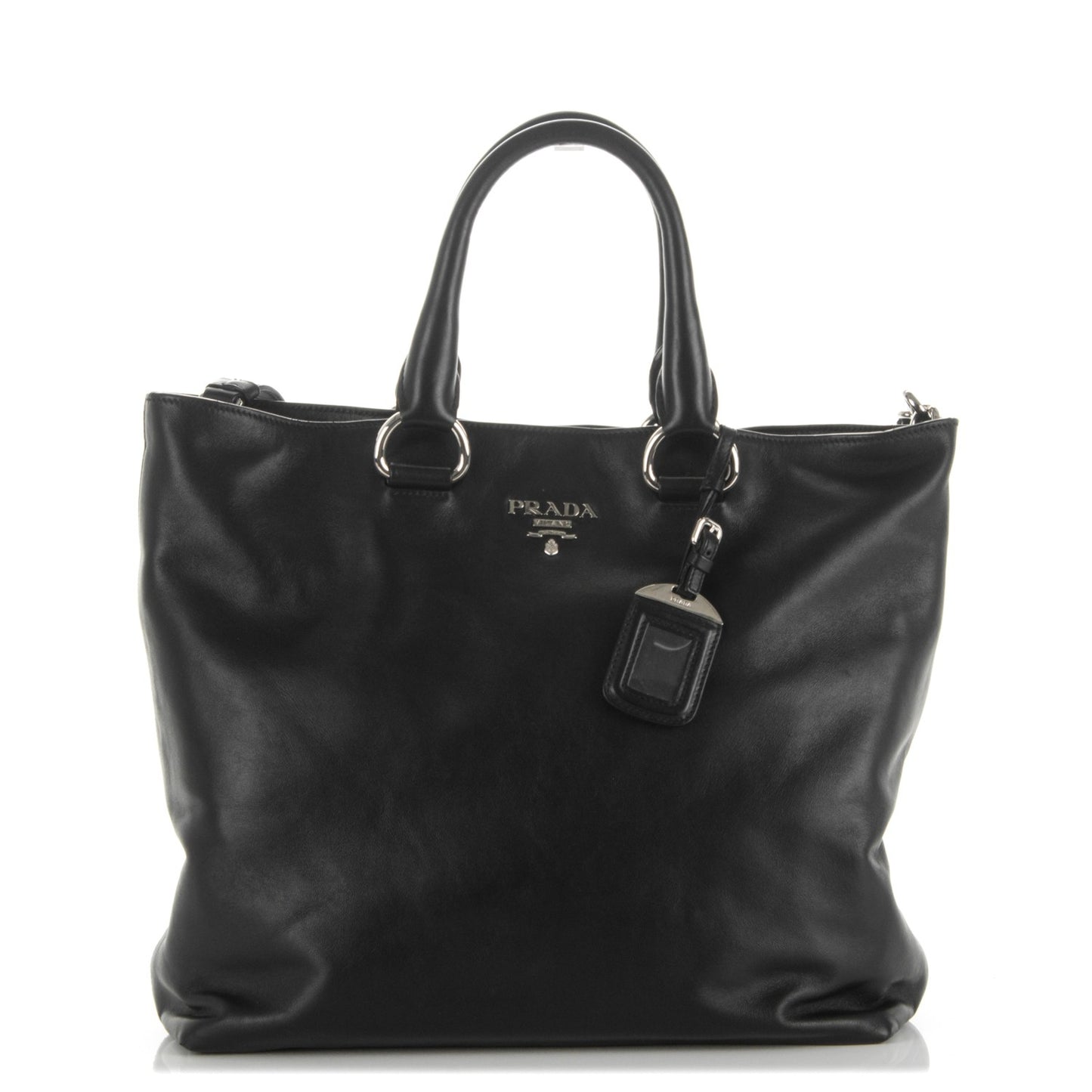 Soft Calf Shopping Tote Nero Black