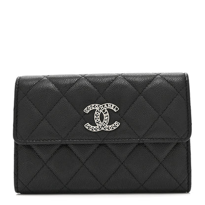 Chanel Caviar Quilted Coco Chanel CC Medium Flap Wallet Black 1 of 11