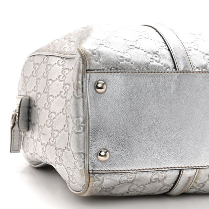 Gucci Metallic Guccissima Medium Britt Boston SIlver 9 of 14