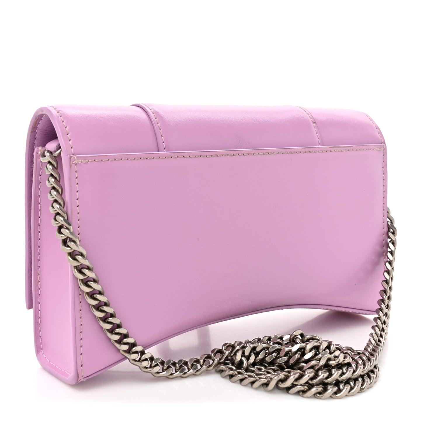 Shiny Box Calfskin Tonal B Hourglass Chain Bag Liliac