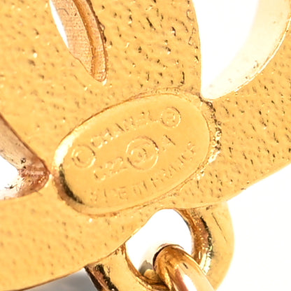 Chanel Crystal Pearl CC Drop Earrings Gold White 4 of 4