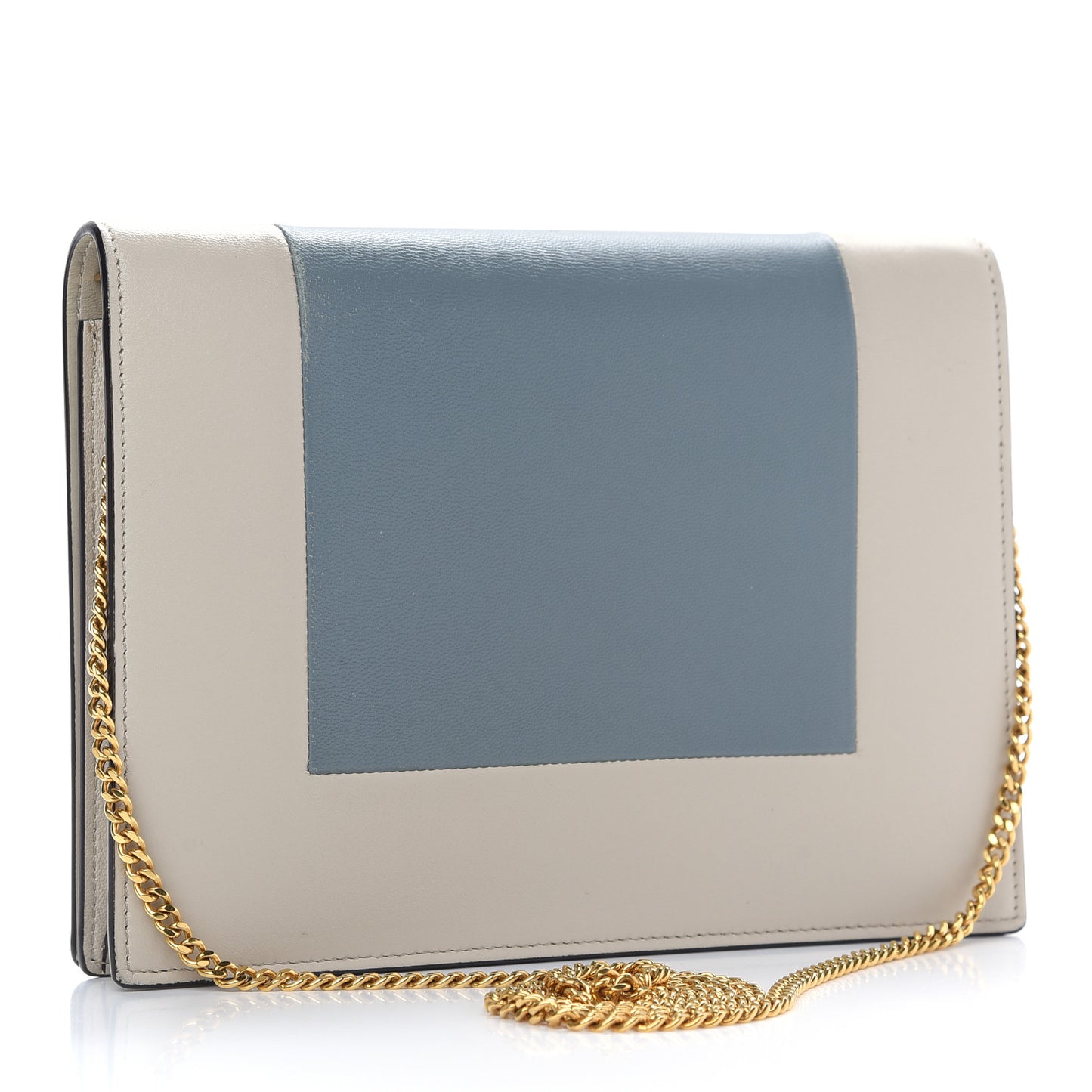 Smooth Lambskin Frame Evening Chain Clutch Grey Storm