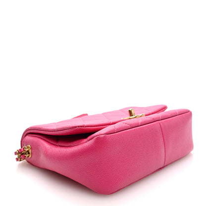 Chanel Shiny Caviar Quilted Small Chain Melody Flap Dark Pink 4 of 11