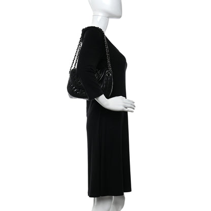 Chanel Lambskin Patent Classic Twist Crescent Flap Bag Black 2 of 12
