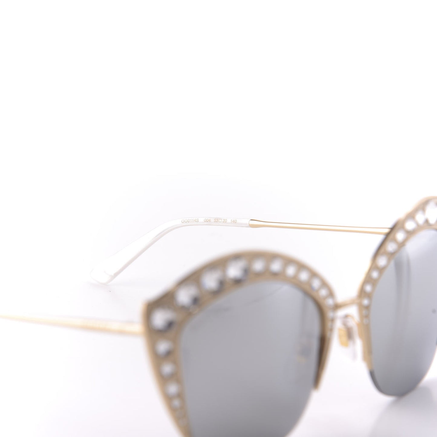 Metal Crystal Cat Eye Sunglasses GG00114S Gold