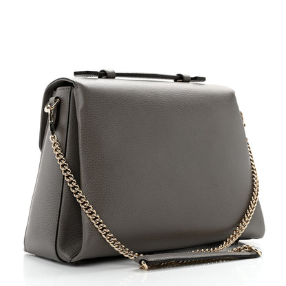 Gucci Dollar Calfskin Medium Interlocking G Top Handle Shoulder Bag Loess 2 of 10