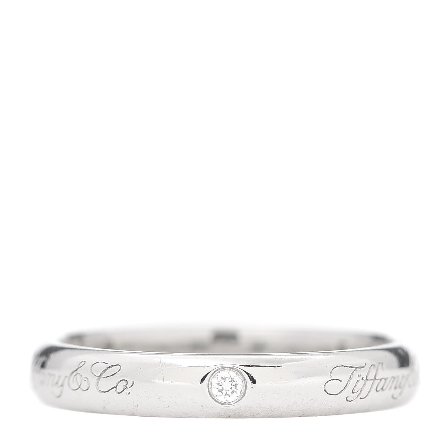 Tiffany Platinum Diamond 3mm Notes Ring 50 5.5 1 of 5