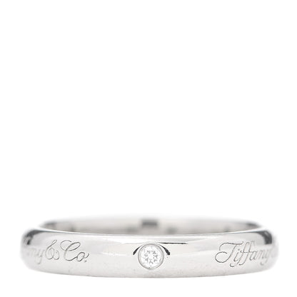 Tiffany Platinum Diamond 3mm Notes Ring 50 5.5 1 of 5