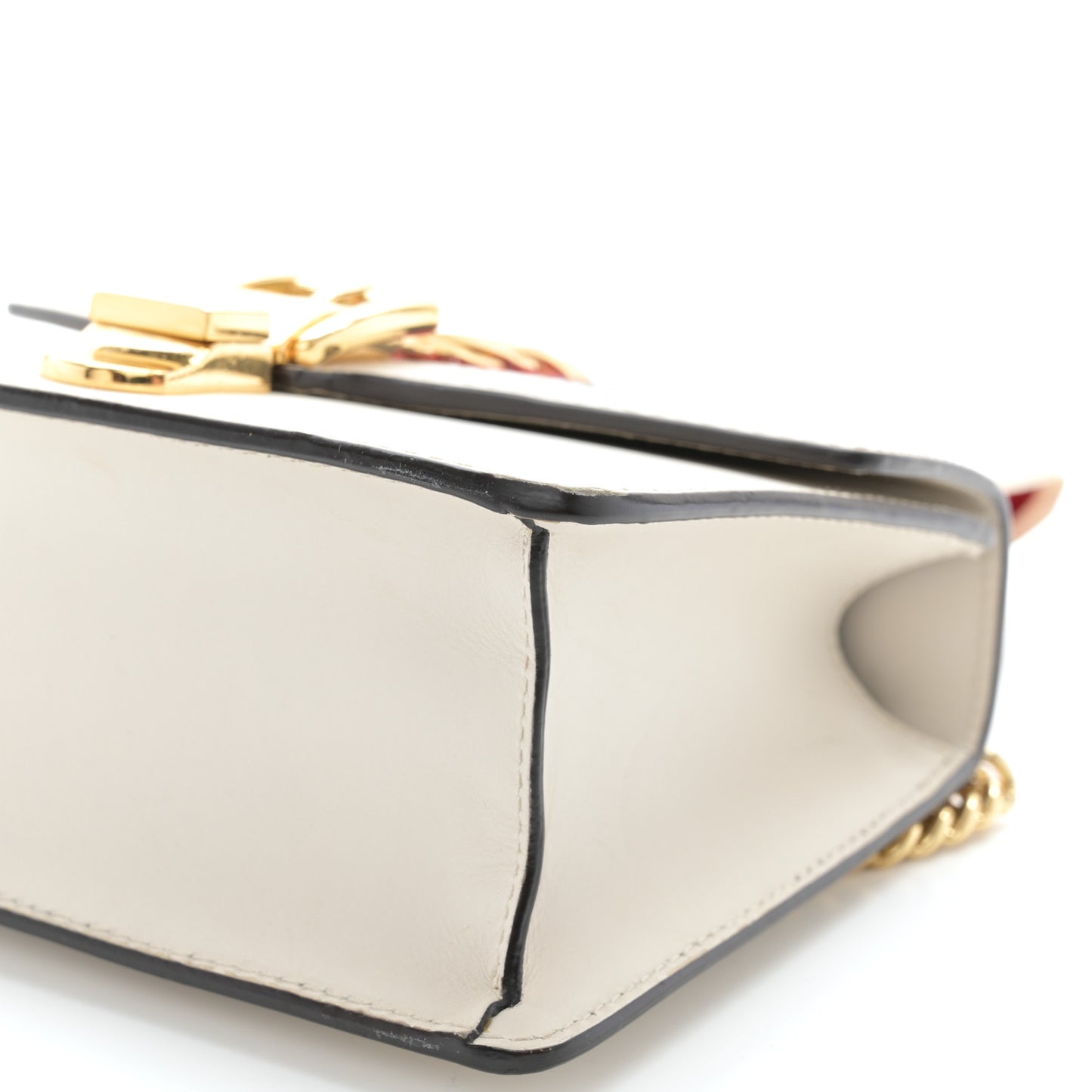 Calfskin Mini Sylvie Chain Shoulder Bag White
