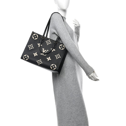 Louis Vuitton Empreinte Monogram Giant Onthego MM Black Beige 2 of 10