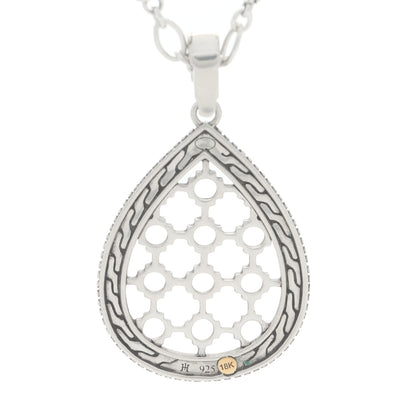 John Hardy Sterling Silver 18K Yellow Gold Dot Teardrop Pendant Necklace 6 of 6