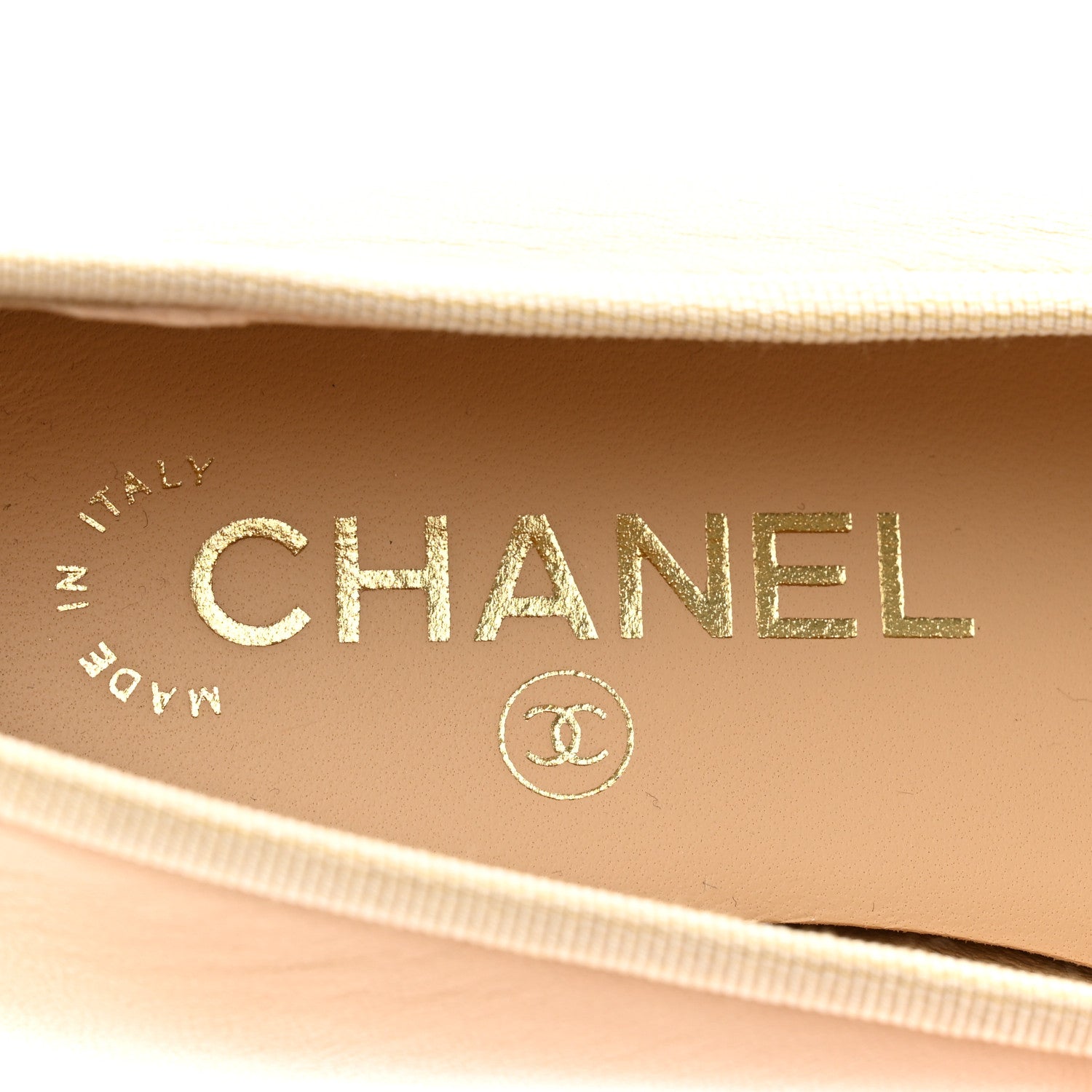 Chanel Lambskin Cap Toe CC Ballerina Flats 35.5 Dark Beige Black 7 of 13