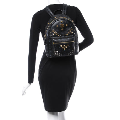 MCM Visetos Studded Small Stark M Backpack Black 2 of 8