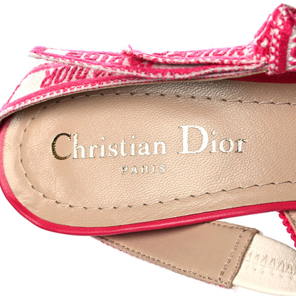 Christian Dior Cotton Ribbon Embroidered J'Adior Slingback 65mm Pumps 37.5 Bright Pink 8 of 8