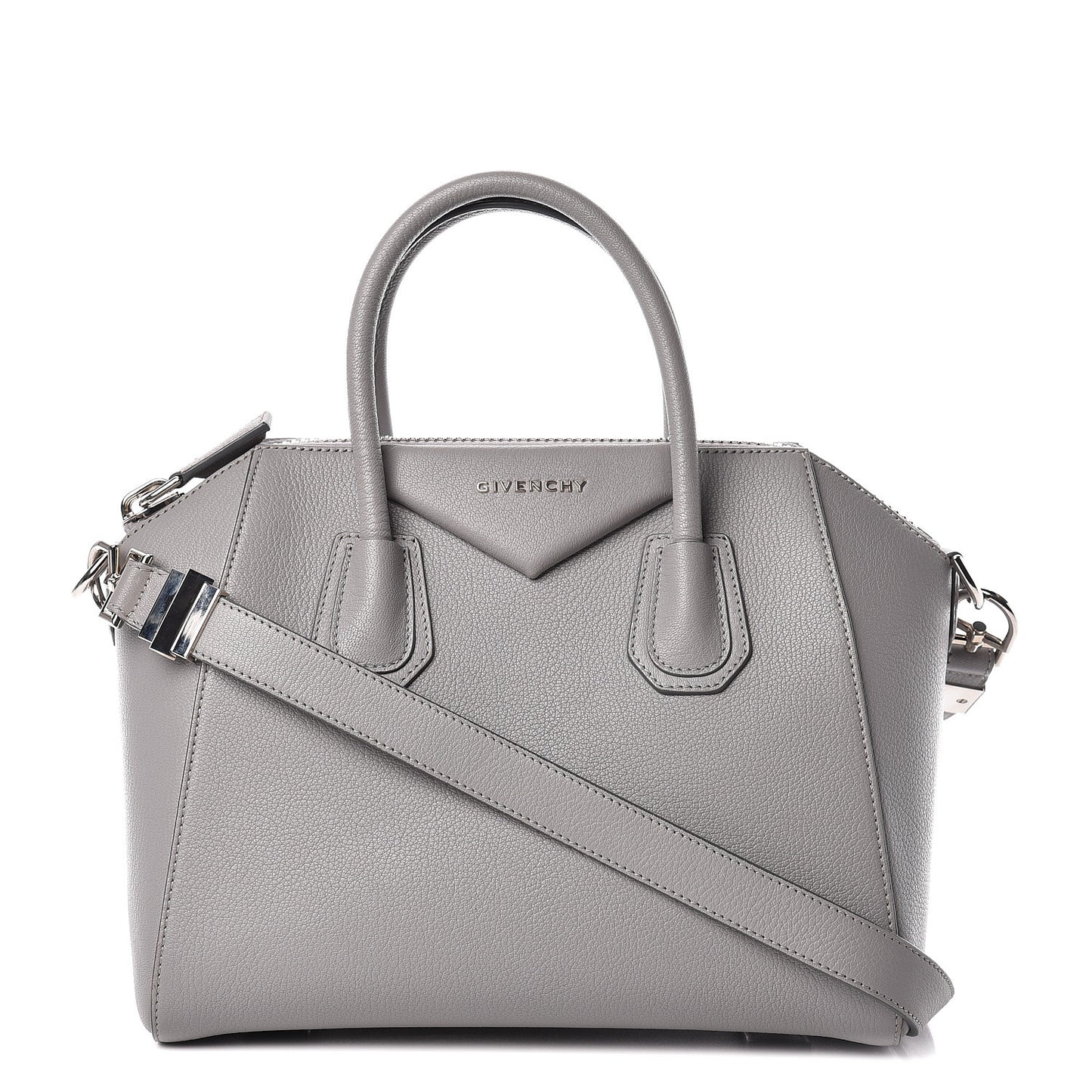 Sugar Goatskin Small Antigona Pearl Grey