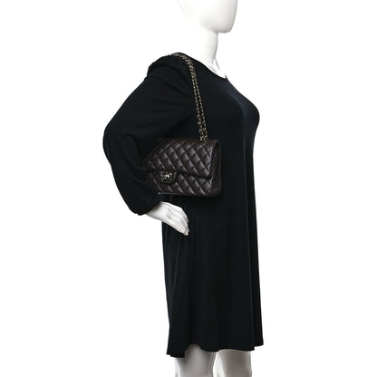 Chanel Lambskin Quilted Medium Double Flap Dark Brown 2 of 11