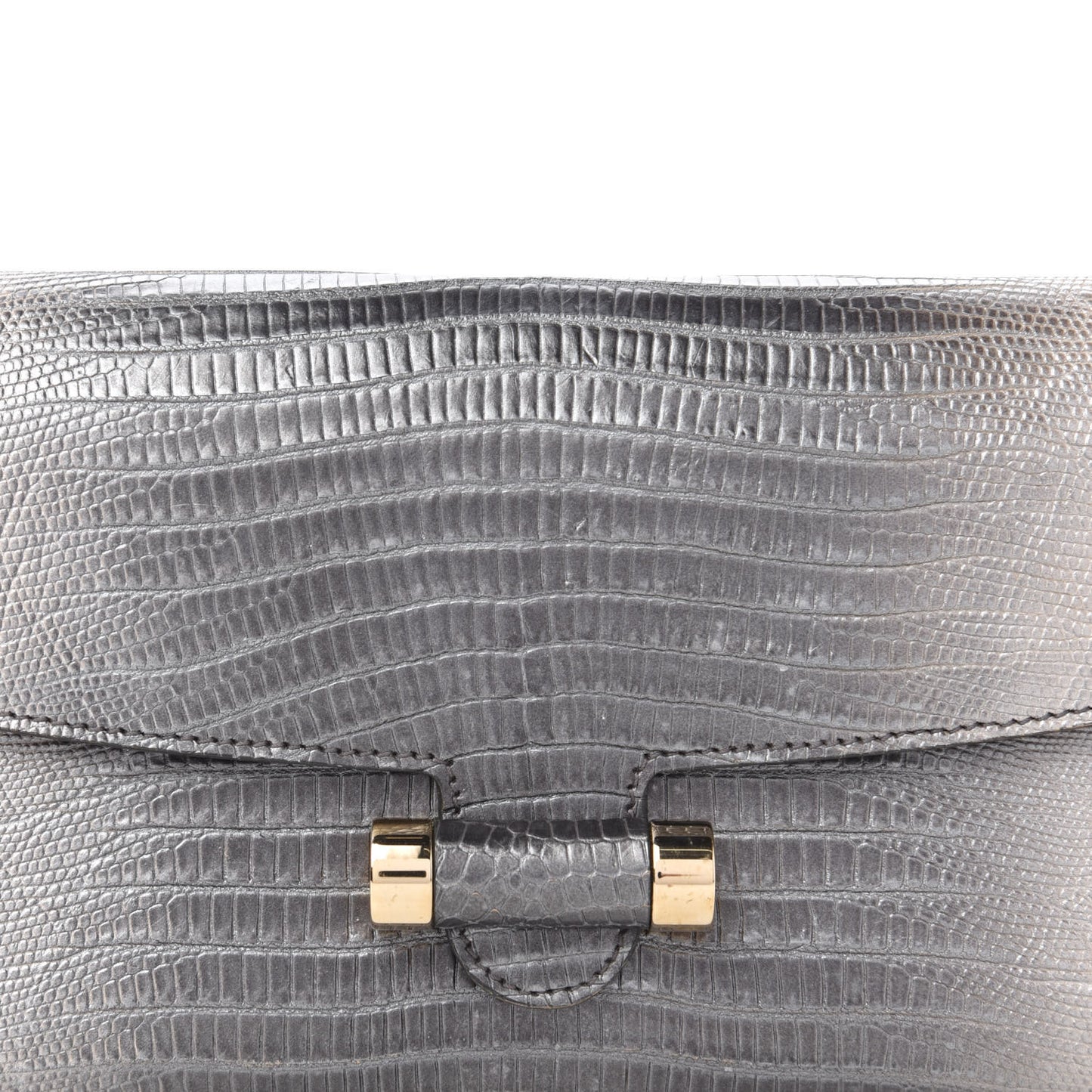 Ombre Lizard Muse Clutch Silver