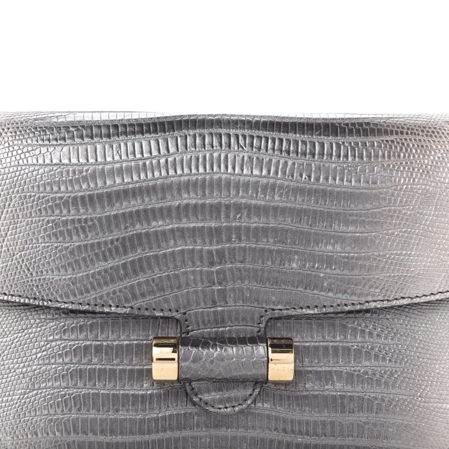 Saint Laurent Ombre Lizard Muse Clutch Silver 9 of 10