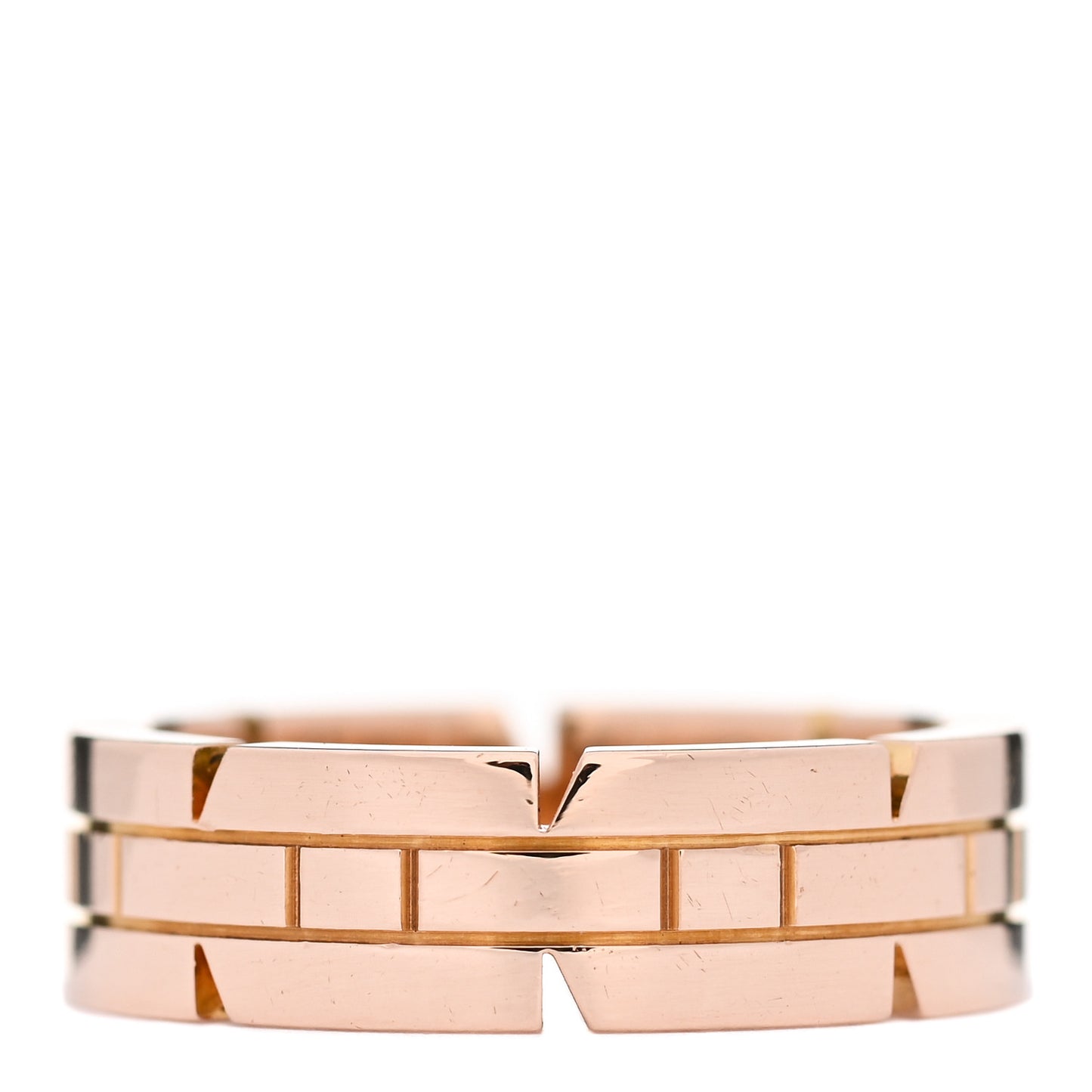 18K Pink Gold Tank Francaise Ring 54 6.75
