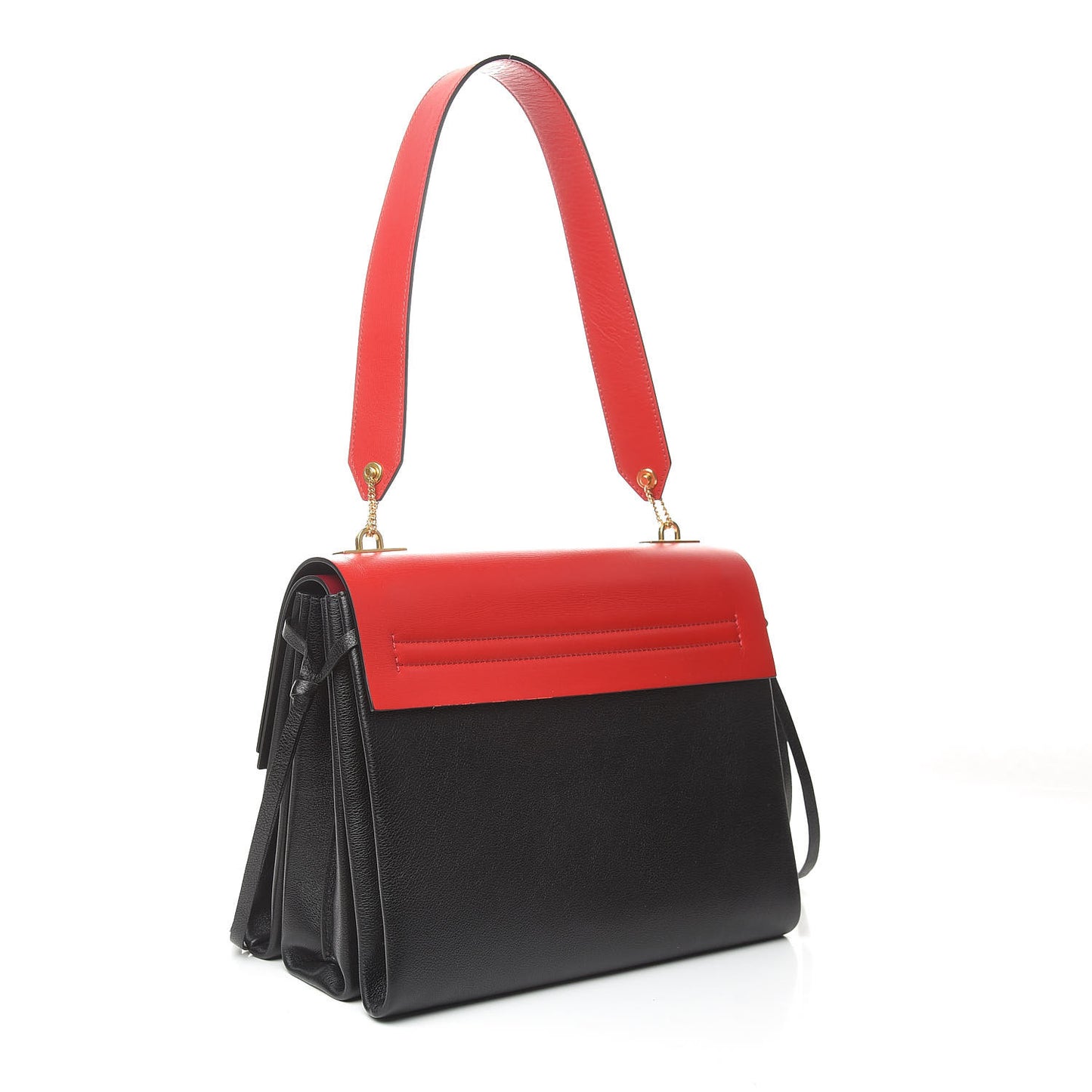 Smooth Calfskin Medium Vring Shoulder Bag Rouge Pur Cerise Black
