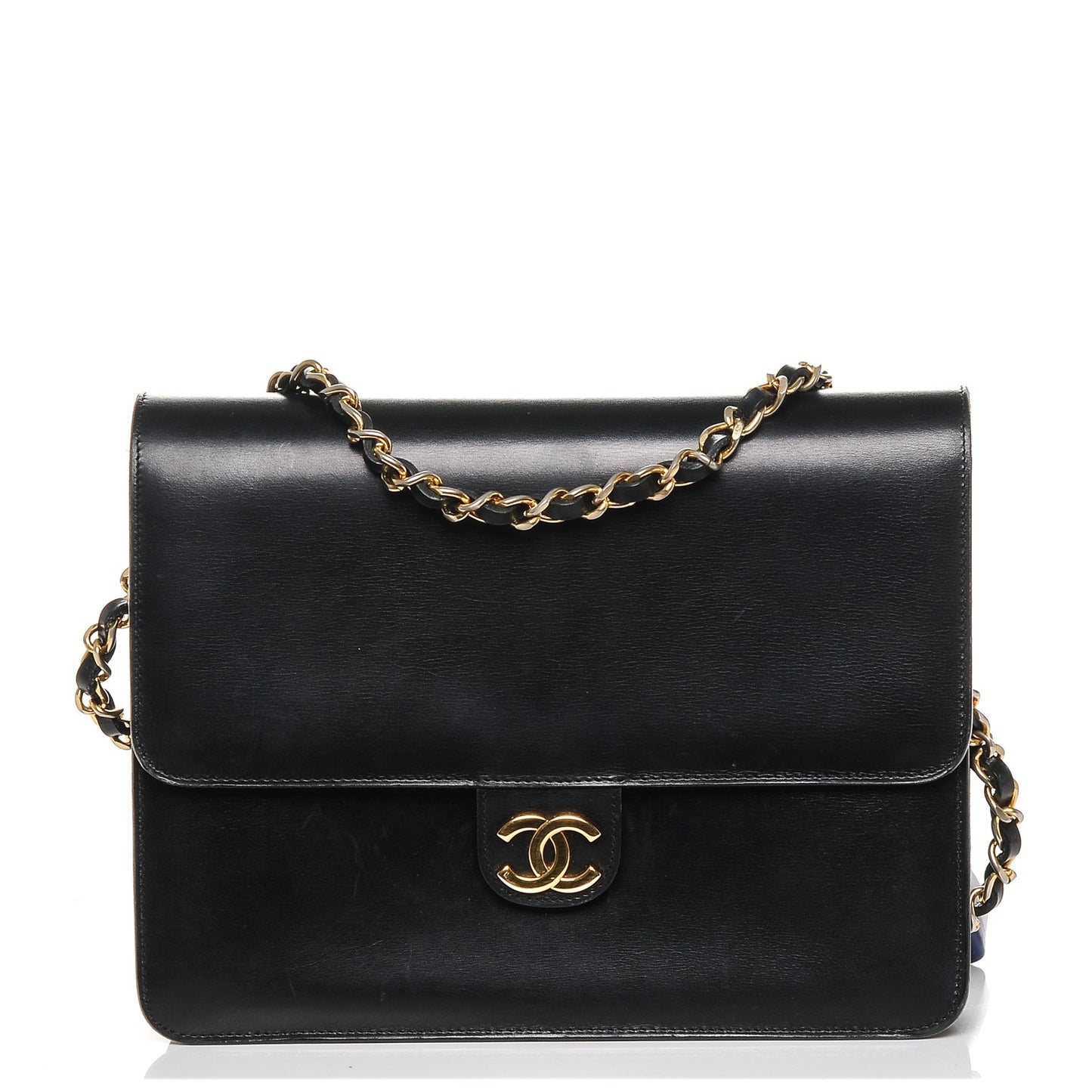 Calfskin Small Single Flap Black